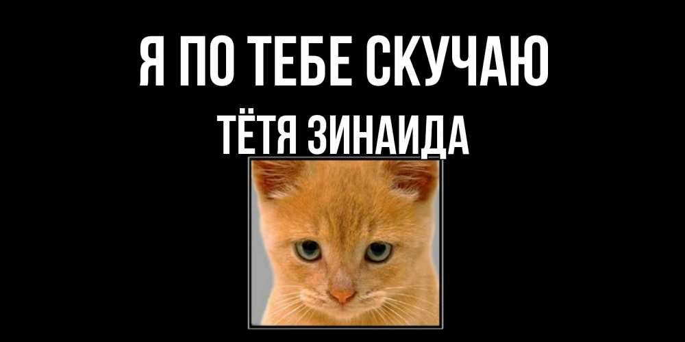 Открытка на каждый день с именем, Тётя-Зинаида Я по тебе скучаю открытки рыжий котенок скучает по тебе Прикольная открытка с пожеланием онлайн скачать бесплатно 