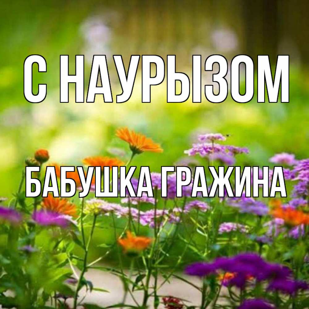 Открытка на каждый день с именем, Бабушка-Гражина С наурызом цветы Прикольная открытка с пожеланием онлайн скачать бесплатно 