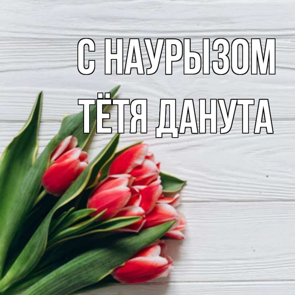 Открытка на каждый день с именем, Тётя-Данута С наурызом весна 2 Прикольная открытка с пожеланием онлайн скачать бесплатно 