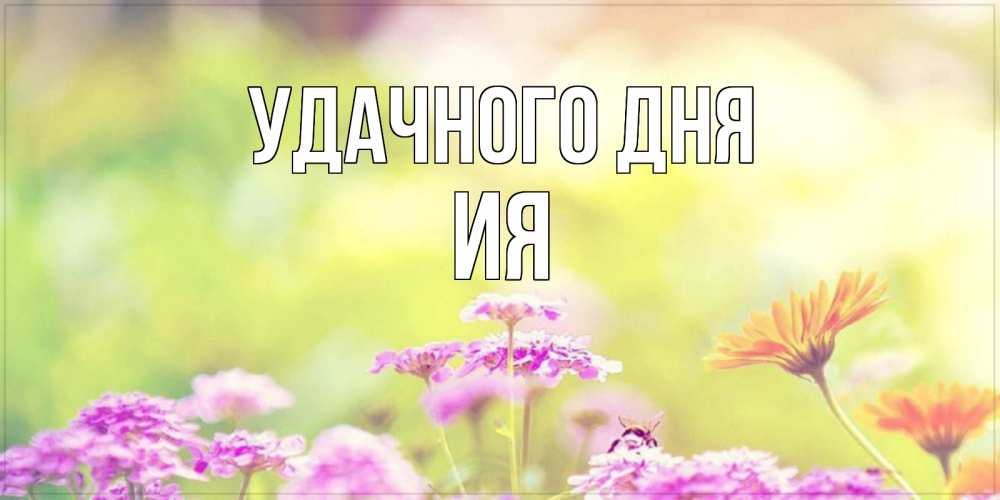 Открытка на каждый день с именем, Ия Удачного дня красивая открытка с летней темой Прикольная открытка с пожеланием онлайн скачать бесплатно 