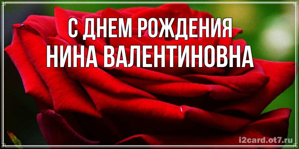 Открытка на каждый день с именем, Нина-Валентиновна С днем рождения розочка очень красивая Прикольная открытка с пожеланием онлайн скачать бесплатно 