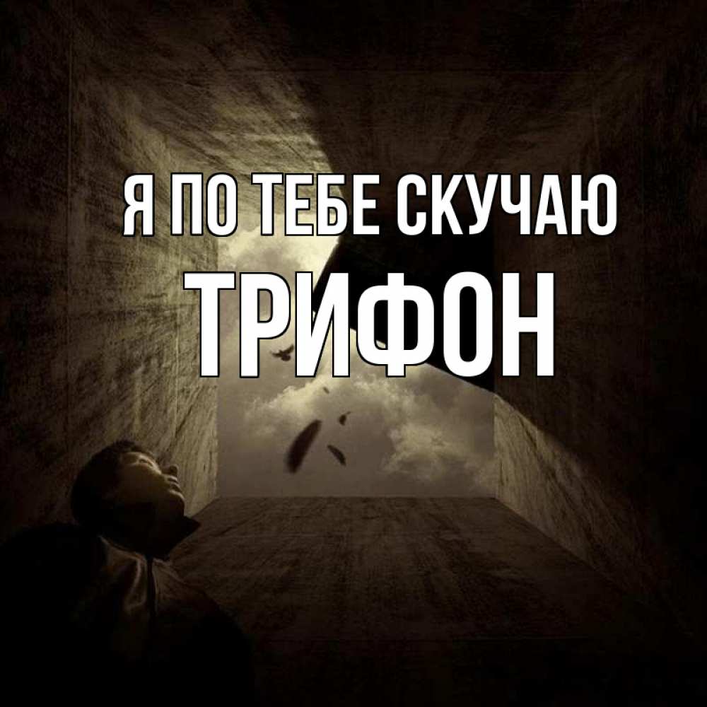 Открытка на каждый день с именем, Трифон Я по тебе скучаю тут Прикольная открытка с пожеланием онлайн скачать бесплатно 