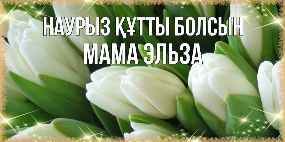 Открытка на каждый день с именем, Мама-Эльза Наурыз құтты болсын поздравляем с наурызом Прикольная открытка с пожеланием онлайн скачать бесплатно 