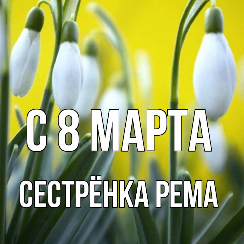Открытка на каждый день с именем, Сестрёнка-Рема С 8 марта весенние цветы Прикольная открытка с пожеланием онлайн скачать бесплатно 