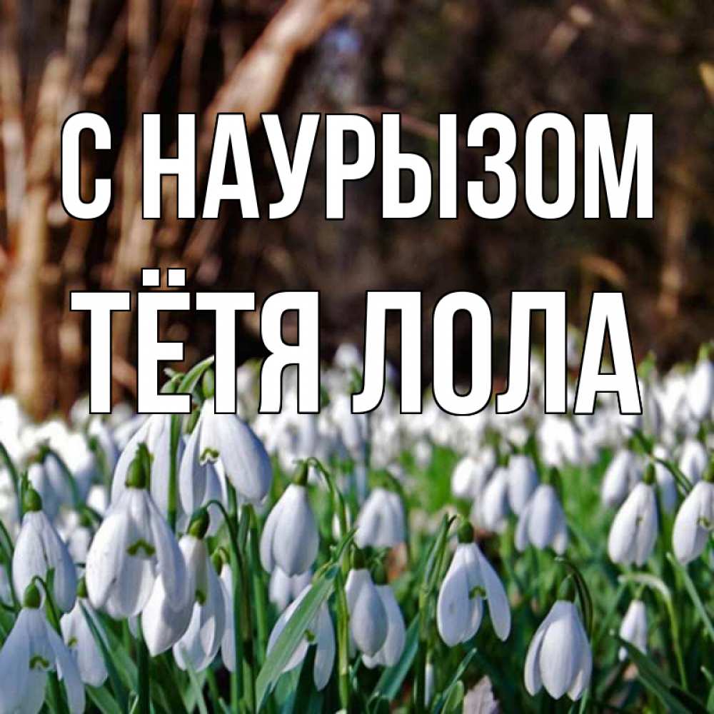 Открытка на каждый день с именем, Тётя-Лола С наурызом с подснежниками 1 Прикольная открытка с пожеланием онлайн скачать бесплатно 