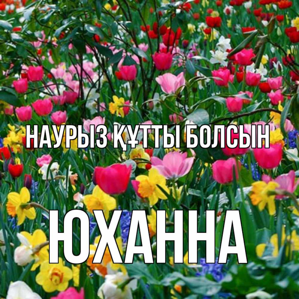 Открытка на каждый день с именем, Юханна Наурыз құтты болсын с наурызом поздравления для женщины Прикольная открытка с пожеланием онлайн скачать бесплатно 
