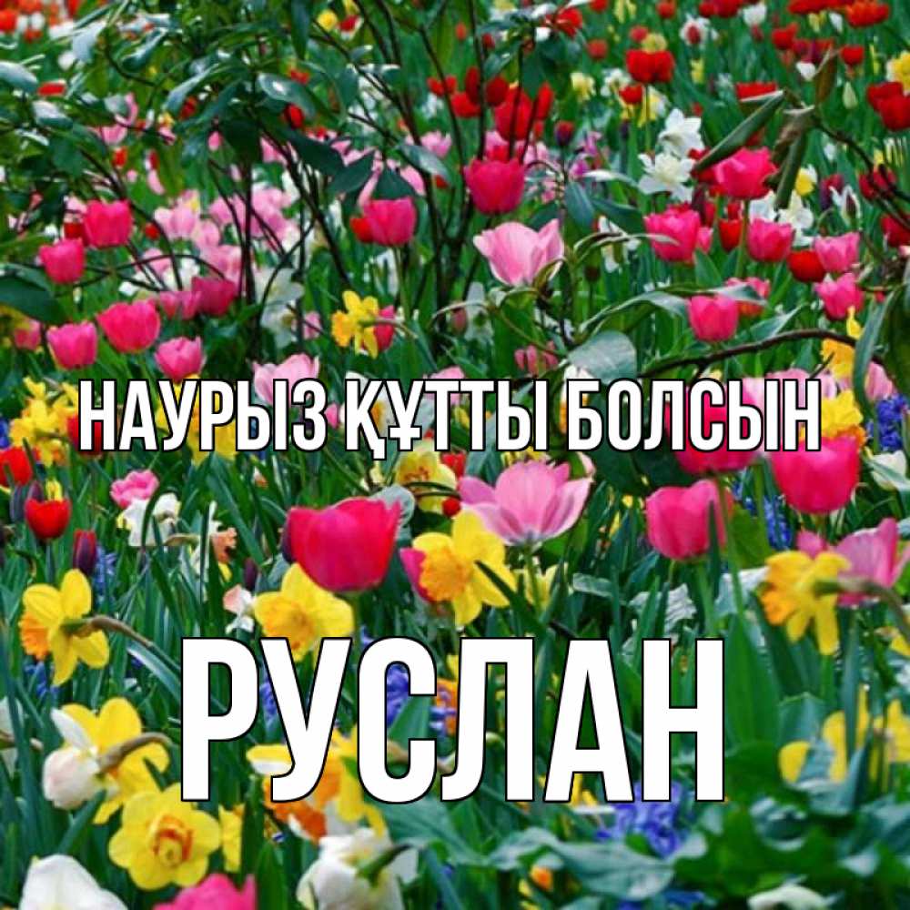 Открытка на каждый день с именем, Руслан Наурыз құтты болсын с наурызом поздравления для женщины Прикольная открытка с пожеланием онлайн скачать бесплатно 