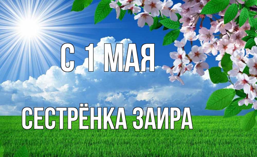 Открытка на каждый день с именем, Сестрёнка-Заира С 1 мая С 1 мая Прикольная открытка с пожеланием онлайн скачать бесплатно 