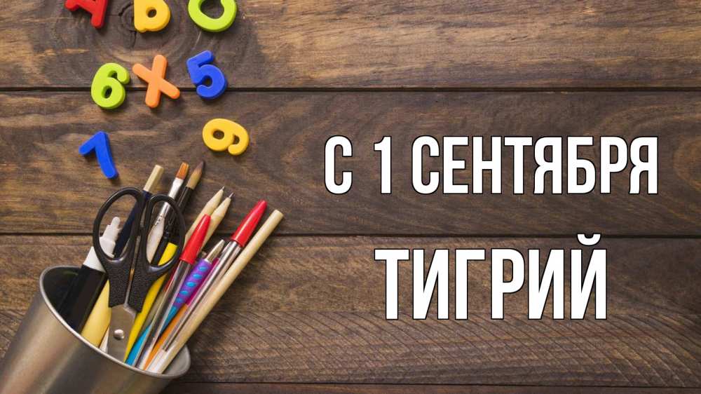 Открытка на каждый день с именем, Тигрий С 1 сентября с днем знаний Прикольная открытка с пожеланием онлайн скачать бесплатно 