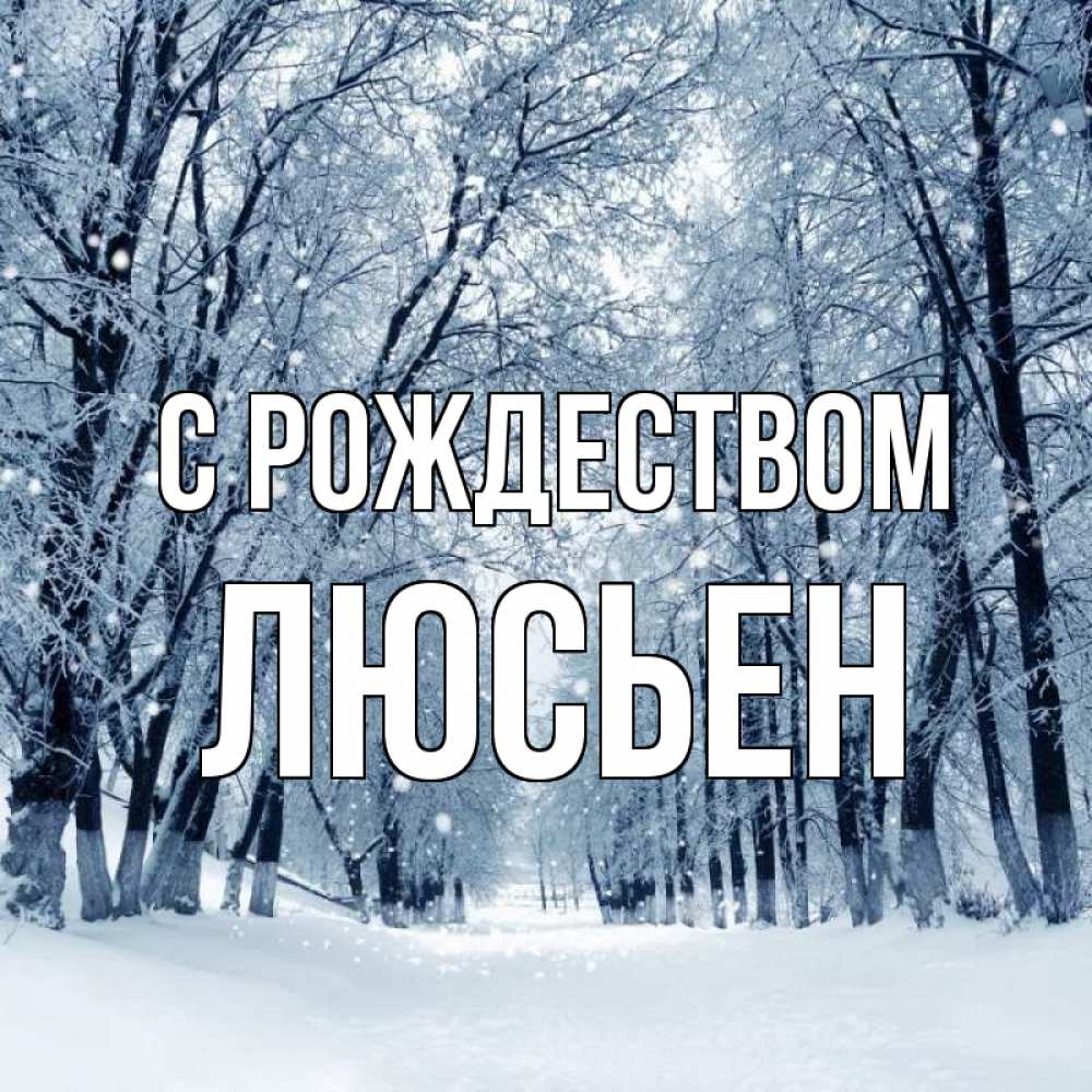 Открытка на каждый день с именем, Люсьен С рождеством снег, лес, парк Прикольная открытка с пожеланием онлайн скачать бесплатно 