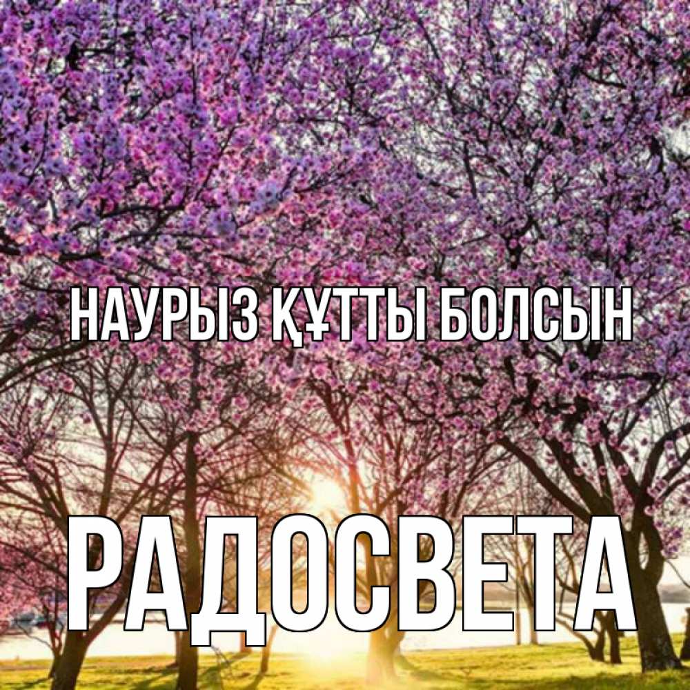 Открытка на каждый день с именем, Радосвета Наурыз құтты болсын наурыз Прикольная открытка с пожеланием онлайн скачать бесплатно 