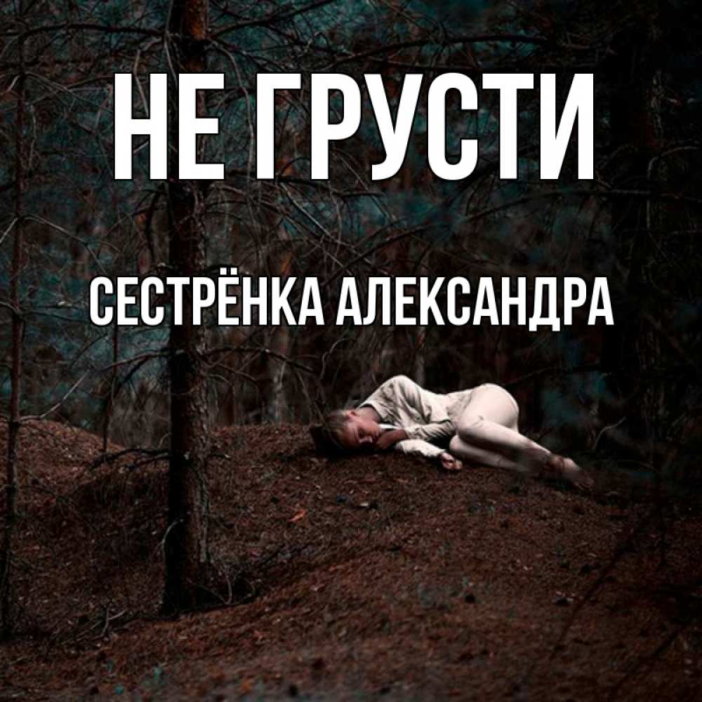 Открытка на каждый день с именем, Сестрёнка-Александра Не грусти лес Прикольная открытка с пожеланием онлайн скачать бесплатно 