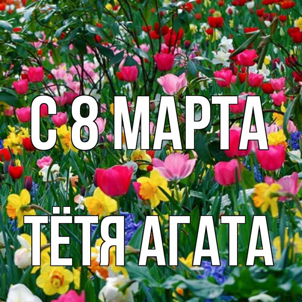 Открытка на каждый день с именем, Тётя-Агата С 8 МАРТА с международным женским днем поздравления для женщины Прикольная открытка с пожеланием онлайн скачать бесплатно 
