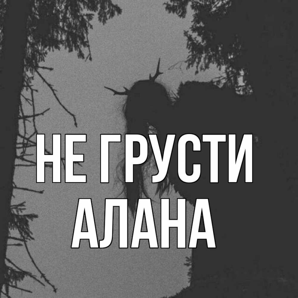 Открытка на каждый день с именем, Алана Не грусти чудище лесное Прикольная открытка с пожеланием онлайн скачать бесплатно 