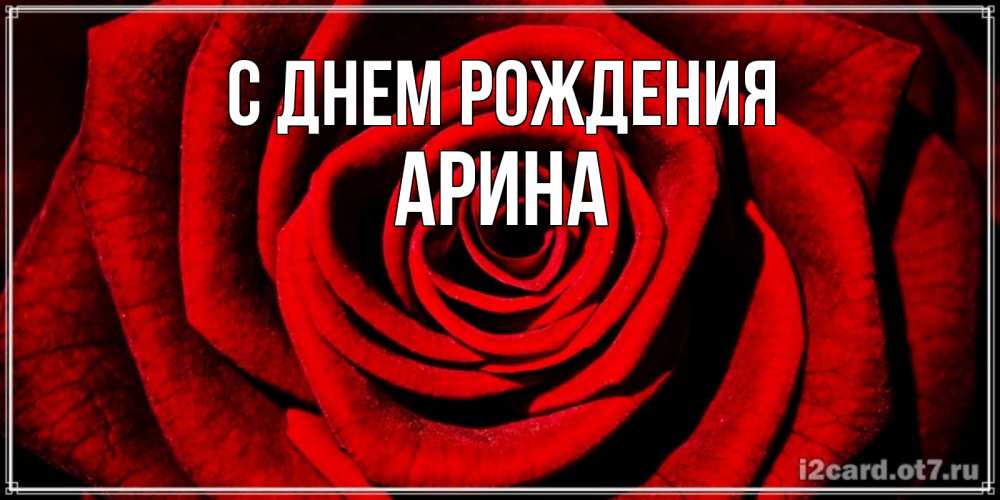Открытка на каждый день с именем, Арина С днем рождения алая роза Прикольная открытка с пожеланием онлайн скачать бесплатно 