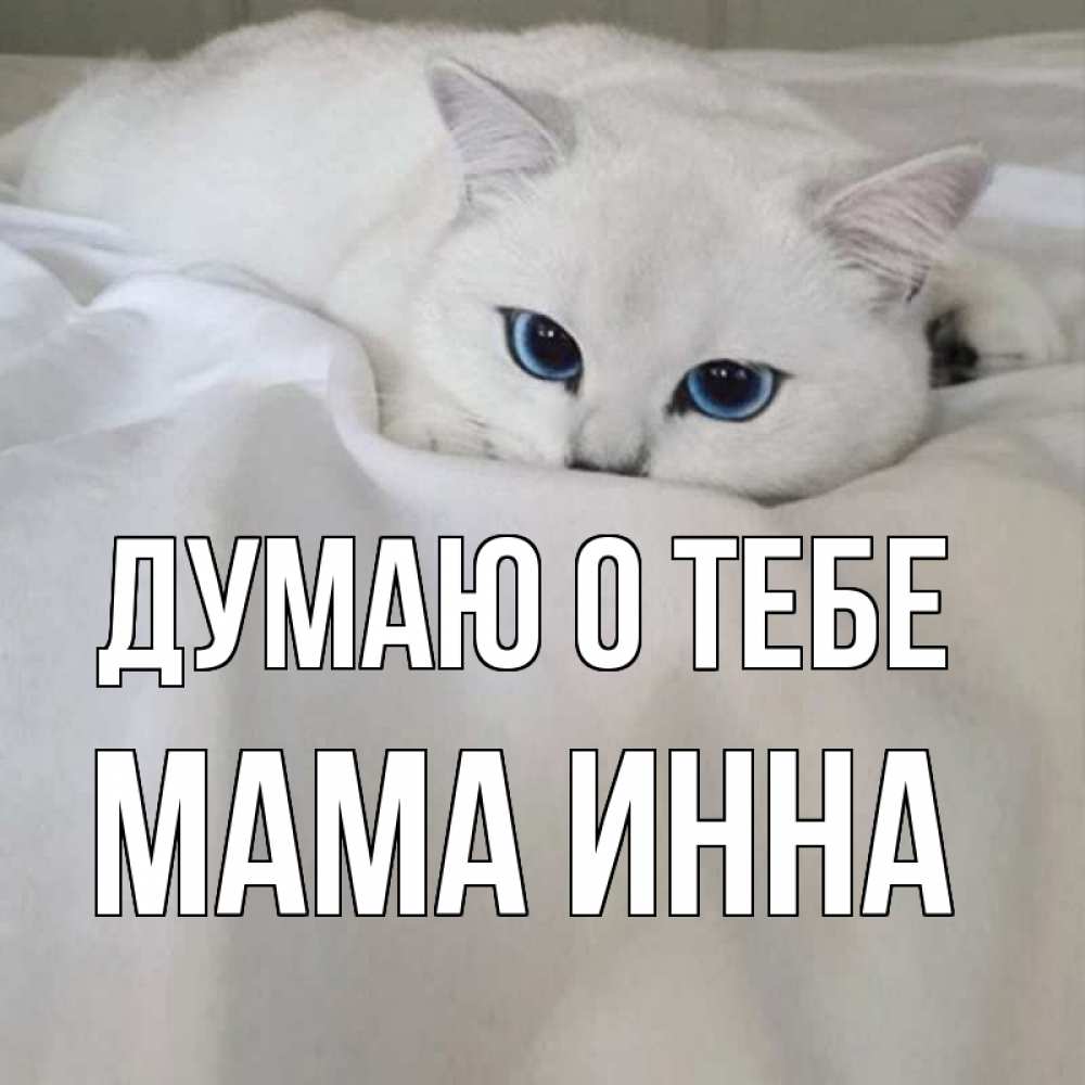 Открытка на каждый день с именем, Мама-Инна Думаю о тебе я очень по тебе скучаю и тоскую Прикольная открытка с пожеланием онлайн скачать бесплатно 