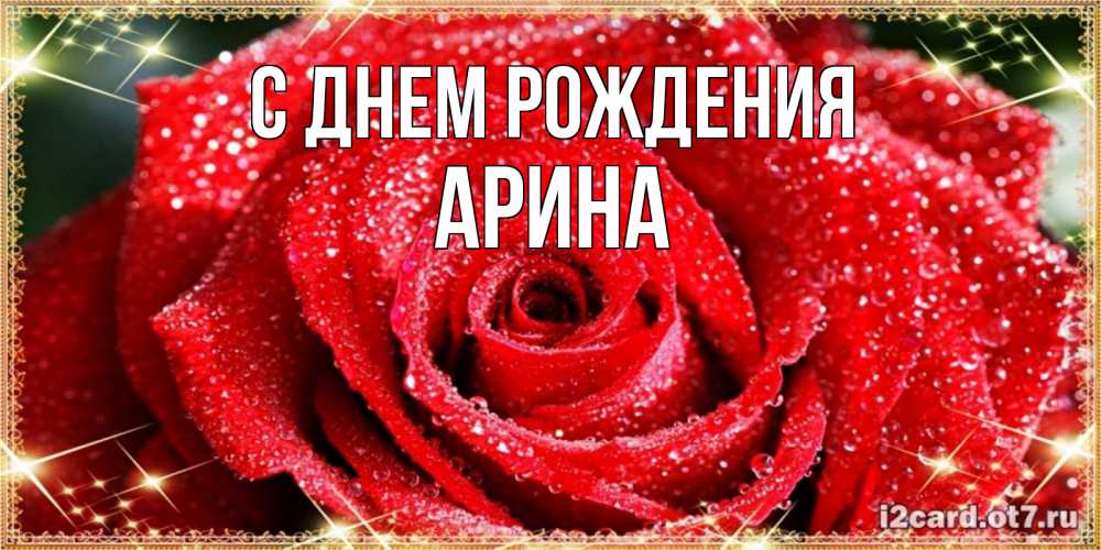 Открытка на каждый день с именем, Арина С днем рождения роса и роза. открытка с красивой розой Прикольная открытка с пожеланием онлайн скачать бесплатно 