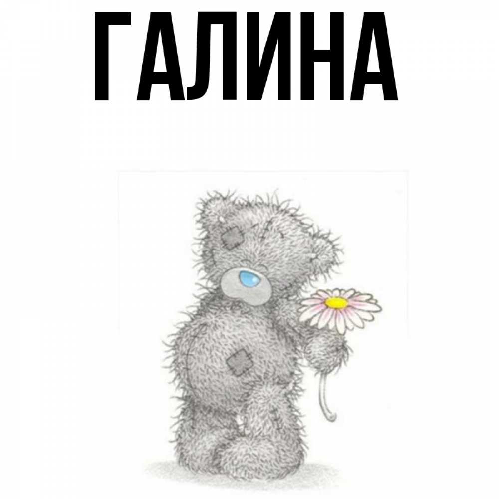 Открытка на каждый день с именем, Галина Главная Плюшевый медвежонок с заплатками Прикольная открытка с пожеланием онлайн скачать бесплатно 