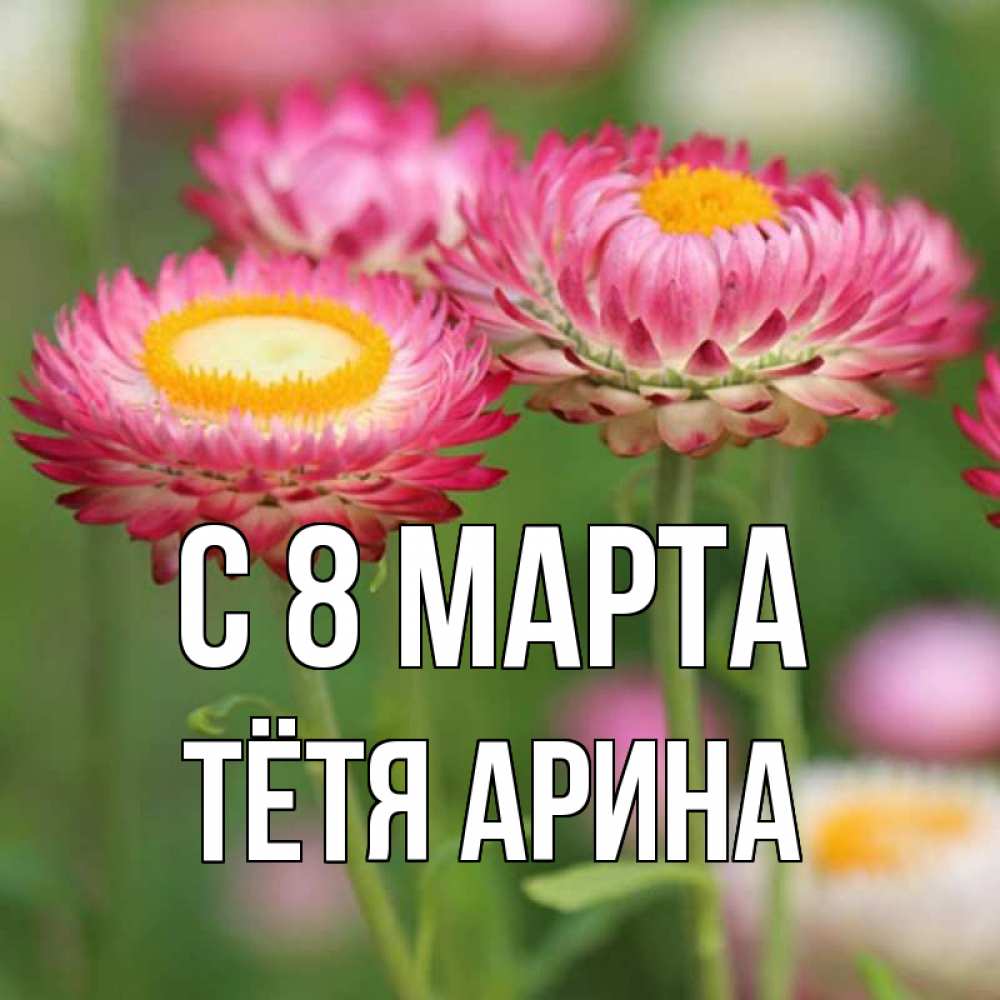 Открытка на каждый день с именем, Тётя-Арина С 8 марта подарок на международный женский день Прикольная открытка с пожеланием онлайн скачать бесплатно 
