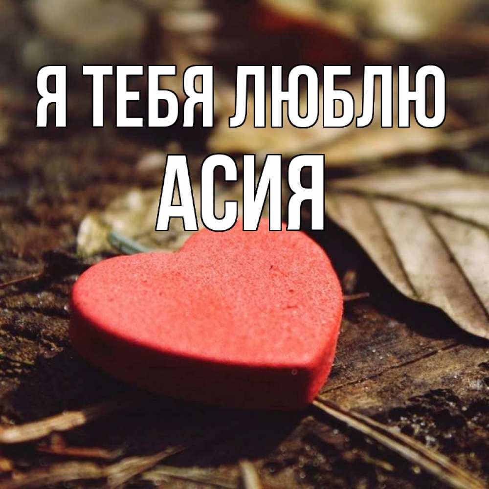 Открытка на каждый день с именем, Асия Я тебя люблю листья деревье 4 Прикольная открытка с пожеланием онлайн скачать бесплатно 