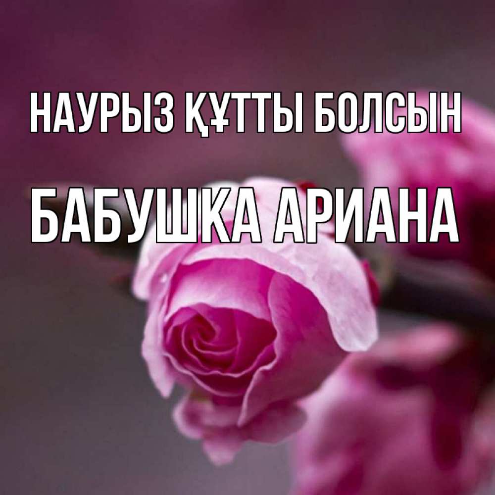 Открытка на каждый день с именем, Бабушка-Ариана Наурыз құтты болсын весна Прикольная открытка с пожеланием онлайн скачать бесплатно 
