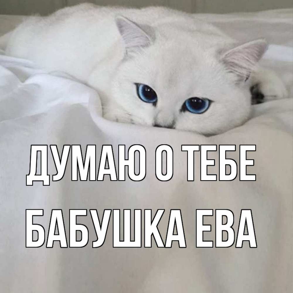 Открытка на каждый день с именем, Бабушка-Ева Думаю о тебе я очень по тебе скучаю и тоскую Прикольная открытка с пожеланием онлайн скачать бесплатно 