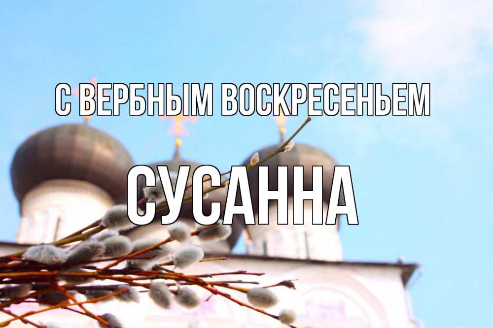 Открытка на каждый день с именем, Сусанна С вербным воскресеньем верба Прикольная открытка с пожеланием онлайн скачать бесплатно 