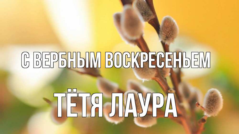 Открытка на каждый день с именем, Тётя-Лаура С вербным воскресеньем верба 1 Прикольная открытка с пожеланием онлайн скачать бесплатно 