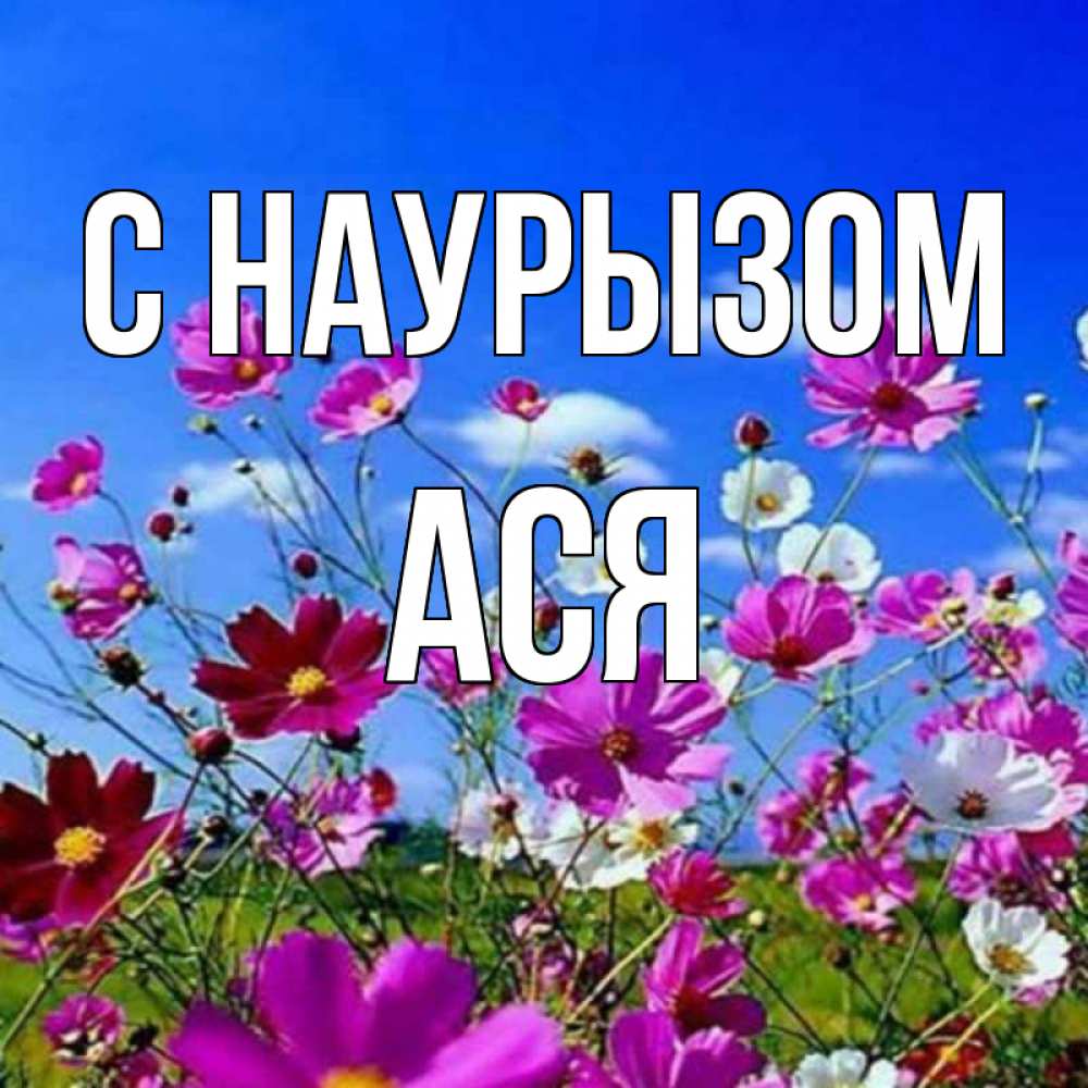 Открытка на каждый день с именем, Ася С наурызом цветы Прикольная открытка с пожеланием онлайн скачать бесплатно 