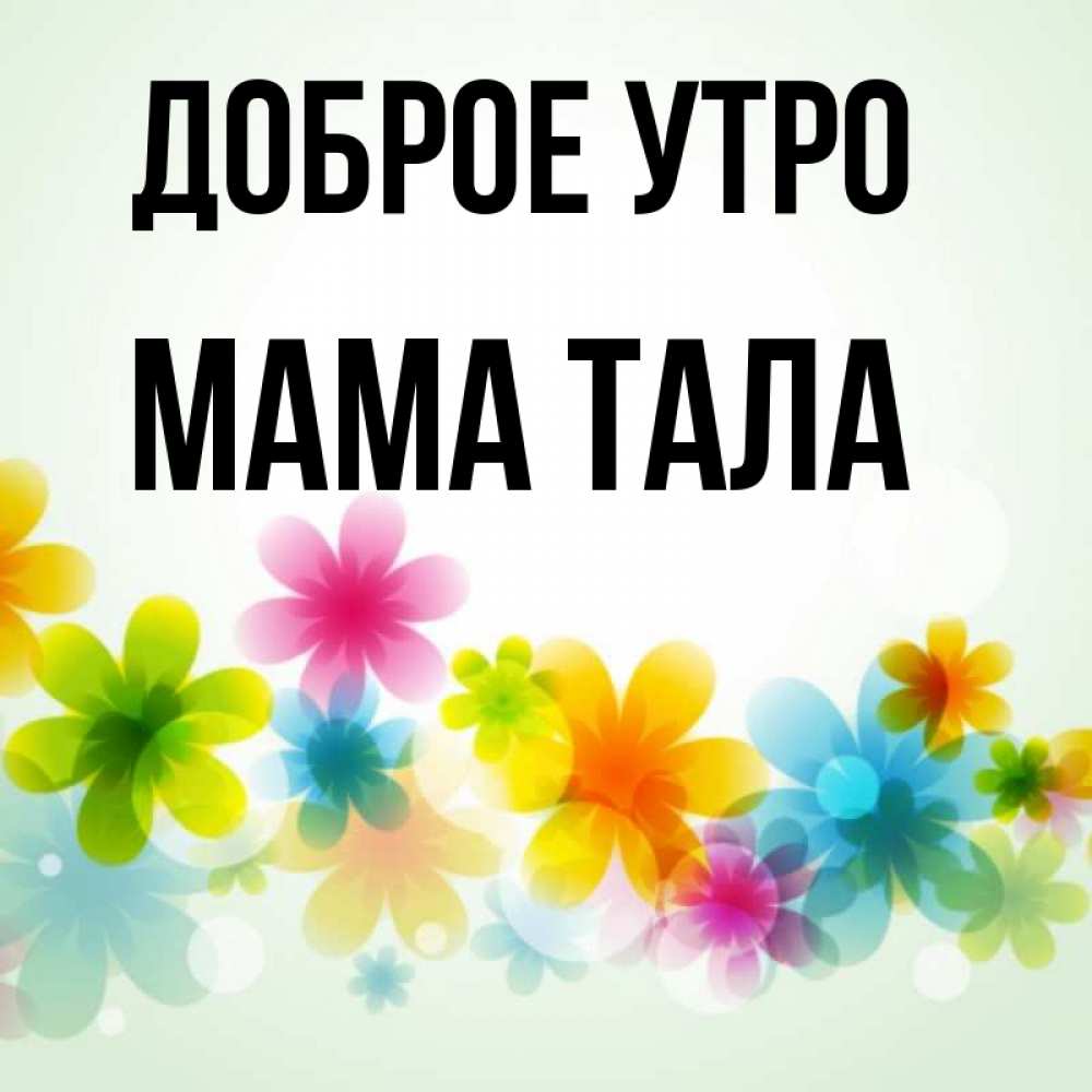 Открытка на каждый день с именем, Мама-Тала Доброе утро позитивные цветочки Прикольная открытка с пожеланием онлайн скачать бесплатно 