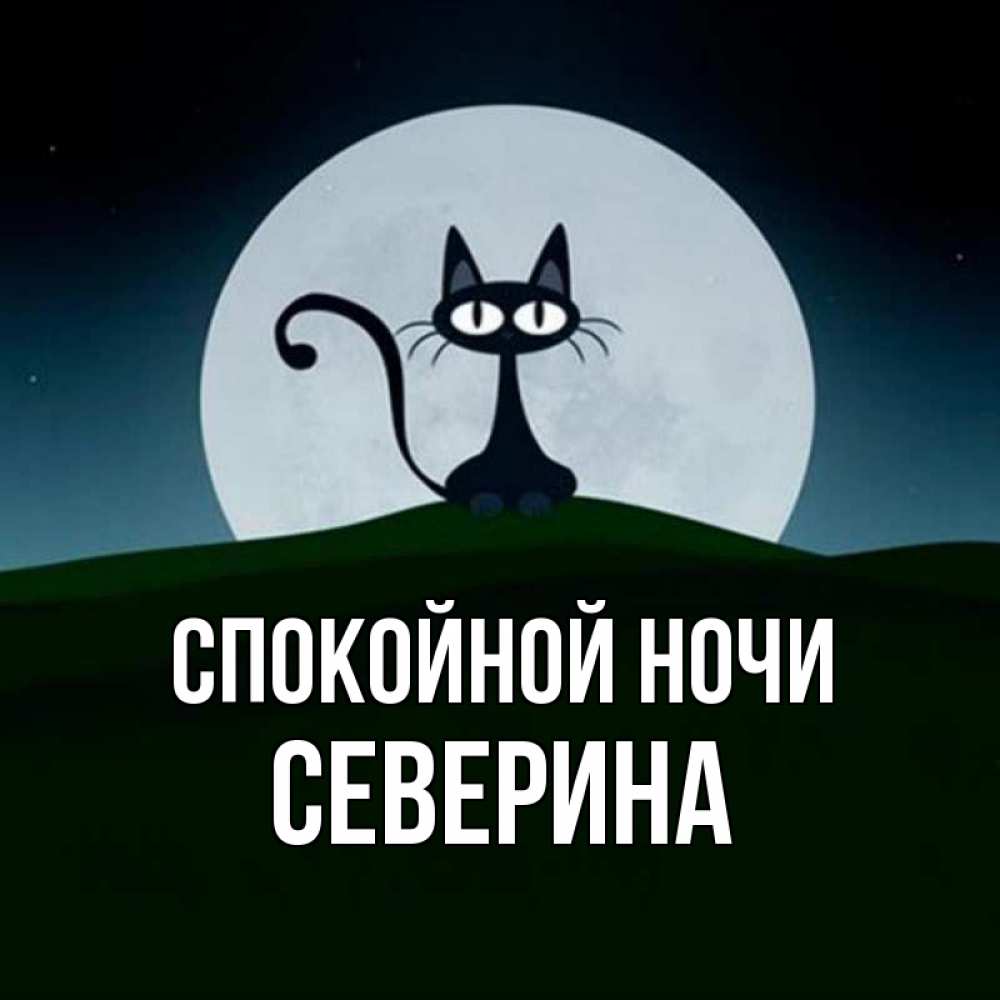 Открытка на каждый день с именем, Северина Спокойной ночи хорошо выспаться ночью и без кошмаров Прикольная открытка с пожеланием онлайн скачать бесплатно 