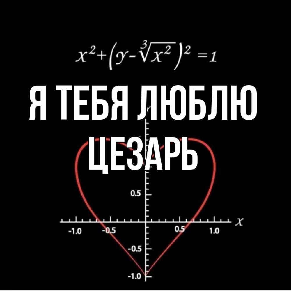 Открытка на каждый день с именем, Цезарь Я тебя люблю сердечная формула Прикольная открытка с пожеланием онлайн скачать бесплатно 