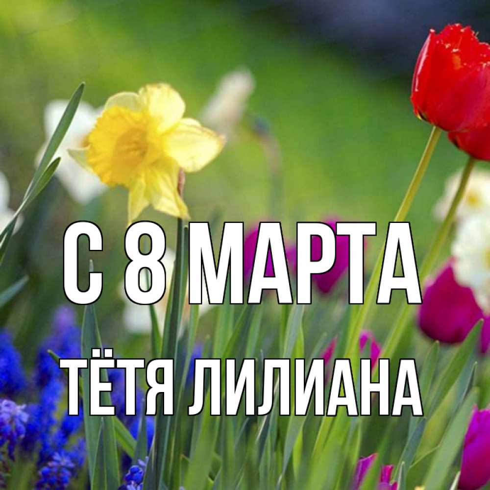 Открытка на каждый день с именем, Тётя-Лилиана С 8 МАРТА международный женский день 3 Прикольная открытка с пожеланием онлайн скачать бесплатно 