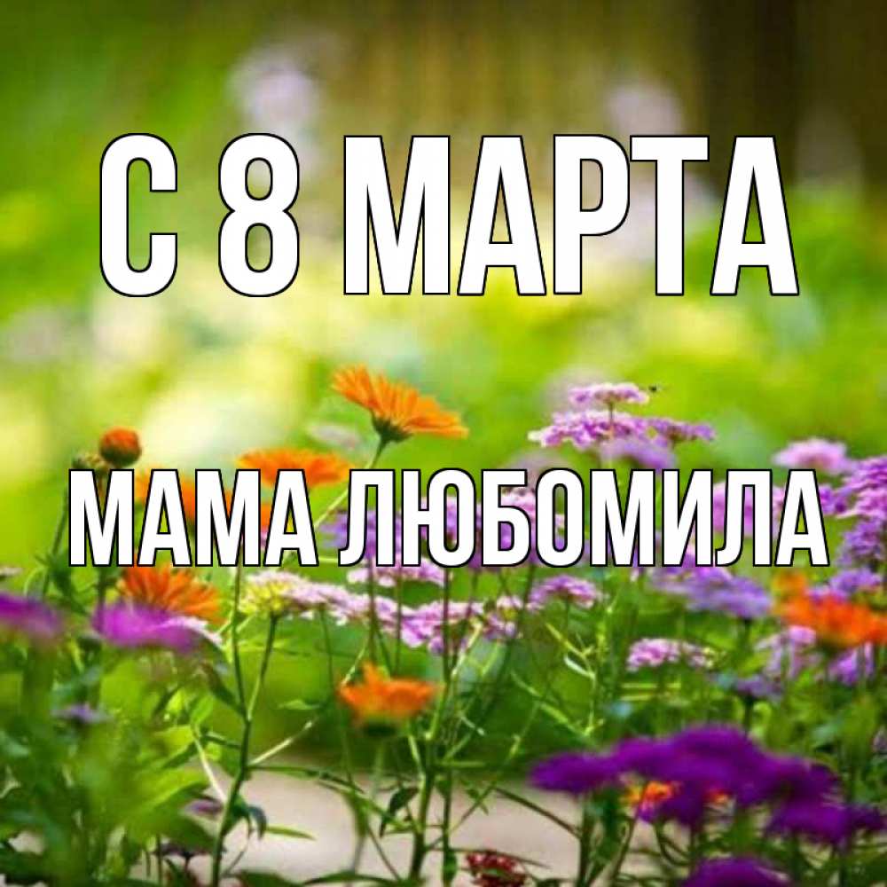 Открытка на каждый день с именем, Мама-Любомила С 8 МАРТА цветы Прикольная открытка с пожеланием онлайн скачать бесплатно 