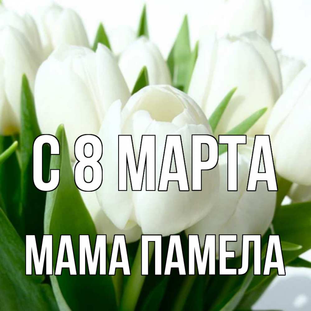 Открытка на каждый день с именем, Мама-Памела С 8 марта цветы Прикольная открытка с пожеланием онлайн скачать бесплатно 