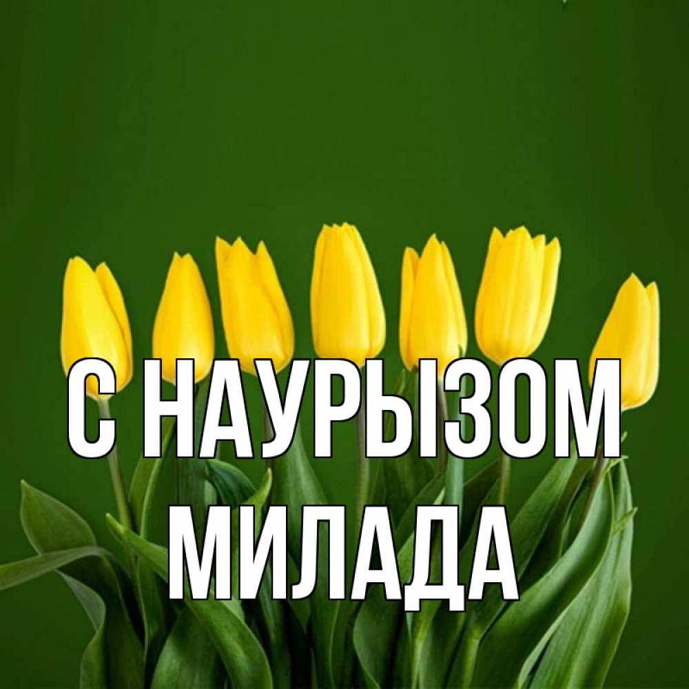 Открытка на каждый день с именем, Милада С наурызом желтого цвета 3 Прикольная открытка с пожеланием онлайн скачать бесплатно 