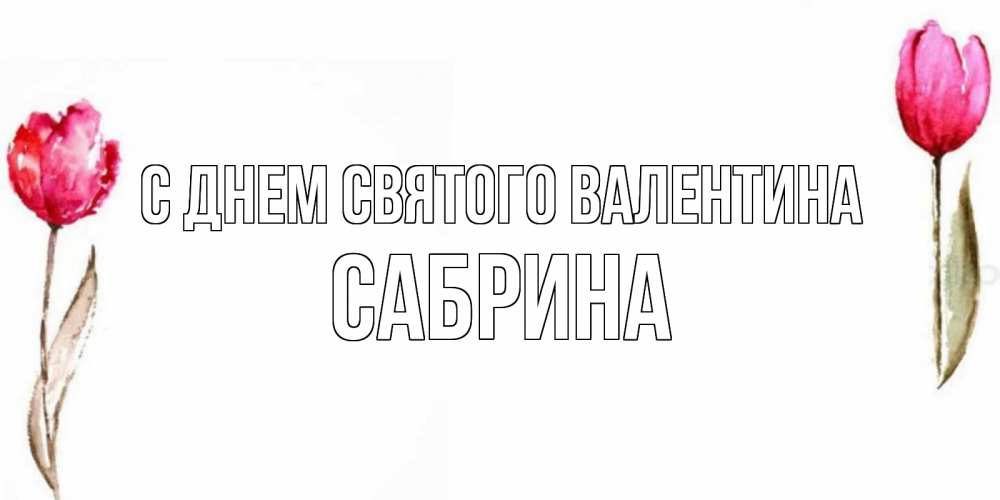 Открытка на каждый день с именем, Сабрина С днем Святого Валентина Открытки на день всех влюбленных с тюльпанами акварелью Прикольная открытка с пожеланием онлайн скачать бесплатно 