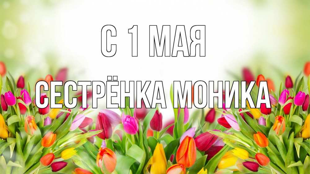 Открытка на каждый день с именем, Сестрёнка-Моника С 1 мая С 1 мая Прикольная открытка с пожеланием онлайн скачать бесплатно 