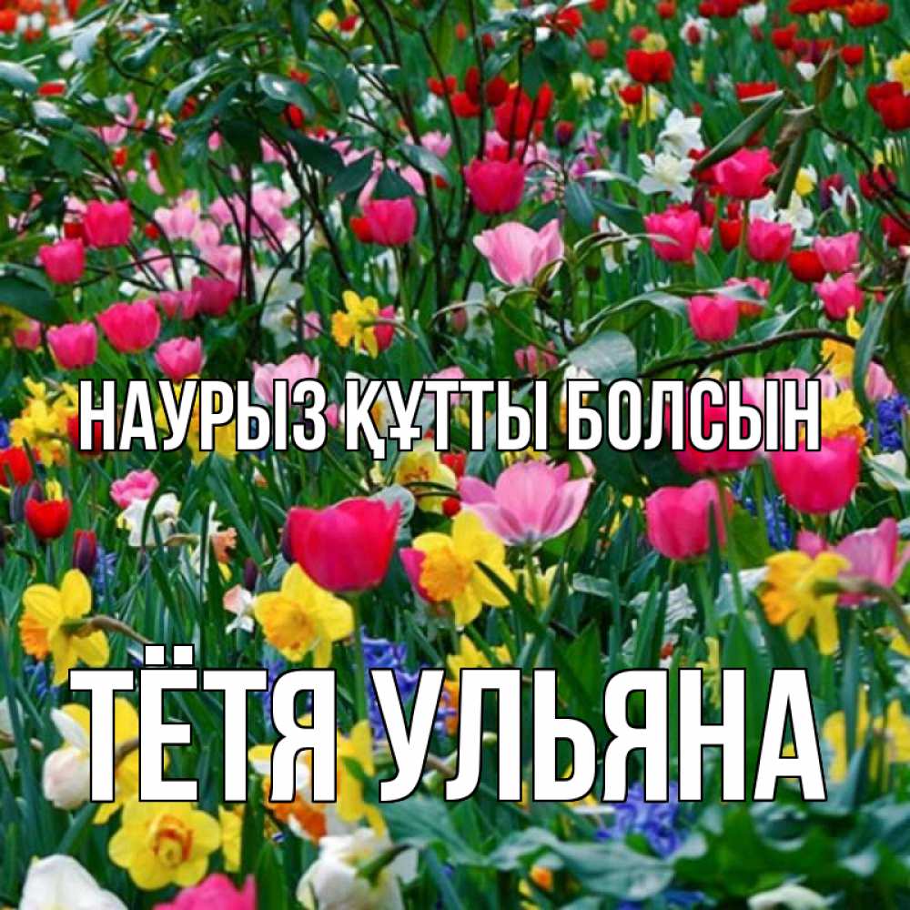 Открытка на каждый день с именем, Тётя-Ульяна Наурыз құтты болсын с наурызом поздравления для женщины Прикольная открытка с пожеланием онлайн скачать бесплатно 