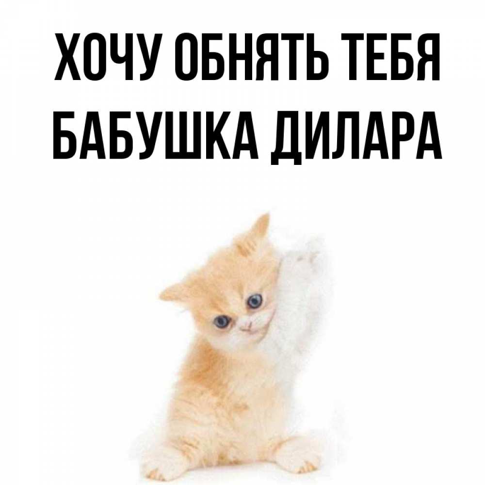 Открытка на каждый день с именем, Бабушка-Дилара Хочу обнять тебя я хочу очень скорее обнимаешек Прикольная открытка с пожеланием онлайн скачать бесплатно 