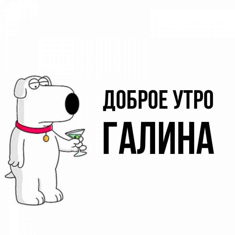 Открытка на каждый день с именем, Галина Доброе утро герои мультфильмов белый пес Прикольная открытка с пожеланием онлайн скачать бесплатно 