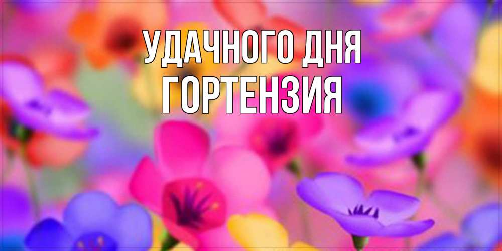 Открытка на каждый день с именем, Гортензия Удачного дня открытка повышающая настроение Прикольная открытка с пожеланием онлайн скачать бесплатно 