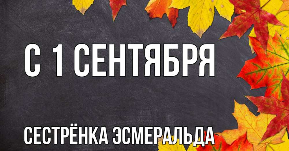 Открытка на каждый день с именем, Сестрёнка-Эсмеральда С 1 сентября с днем знаний Прикольная открытка с пожеланием онлайн скачать бесплатно 