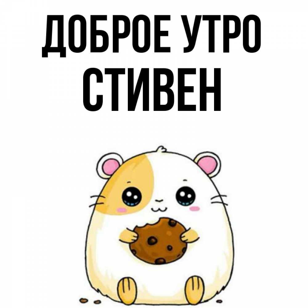 Открытка на каждый день с именем, Стивен Доброе утро есть печеньку. Утречко Прикольная открытка с пожеланием онлайн скачать бесплатно 