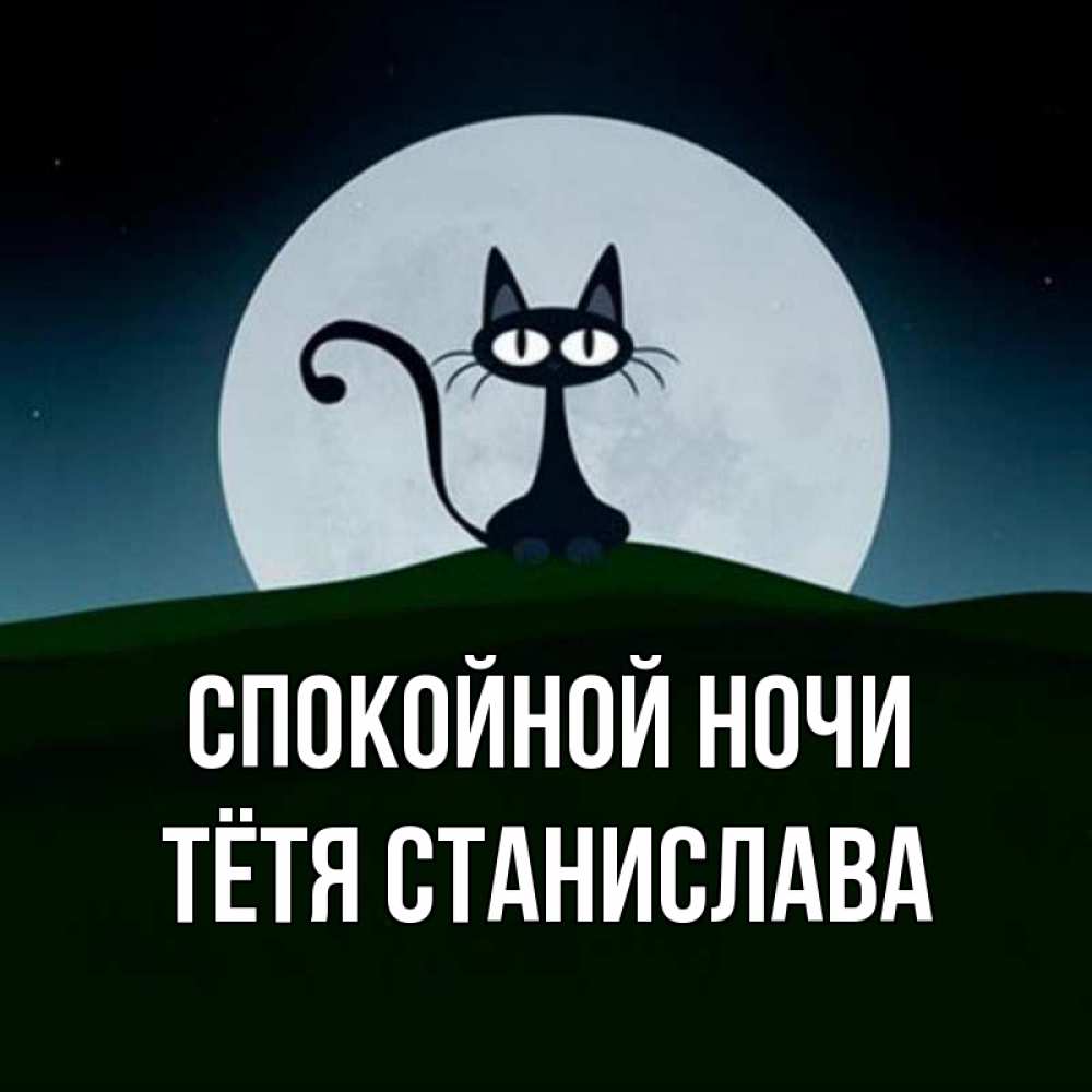 Открытка на каждый день с именем, Тётя-Станислава Спокойной ночи хорошо выспаться ночью и без кошмаров Прикольная открытка с пожеланием онлайн скачать бесплатно 