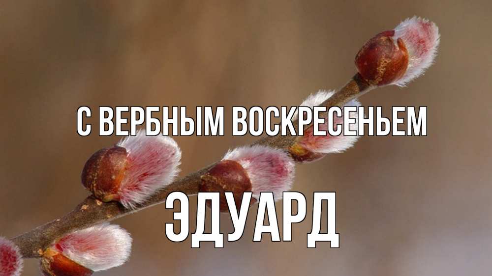 Открытка на каждый день с именем, Эдуард С вербным воскресеньем верба Прикольная открытка с пожеланием онлайн скачать бесплатно 