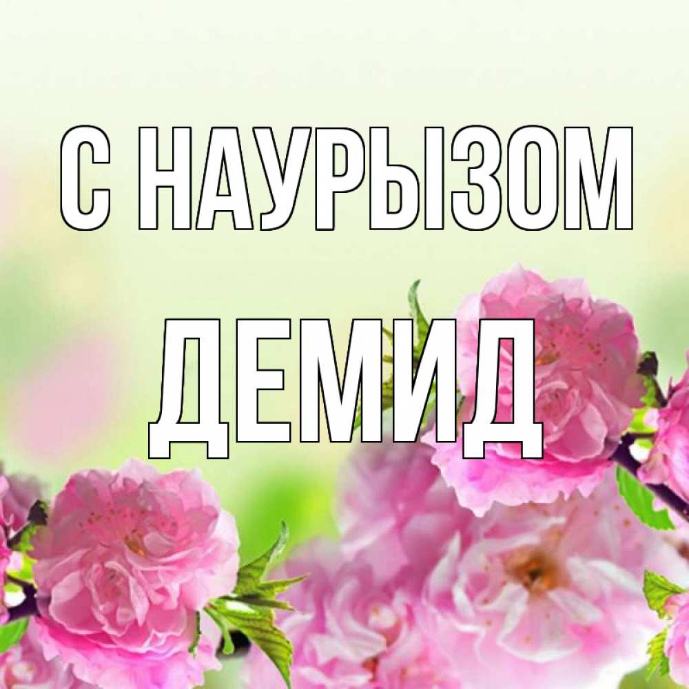 Открытка на каждый день с именем, Демид С наурызом цветы Прикольная открытка с пожеланием онлайн скачать бесплатно 