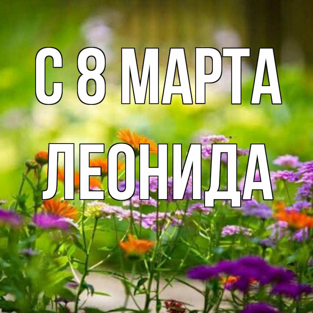 Открытка на каждый день с именем, Леонида С 8 МАРТА цветы Прикольная открытка с пожеланием онлайн скачать бесплатно 