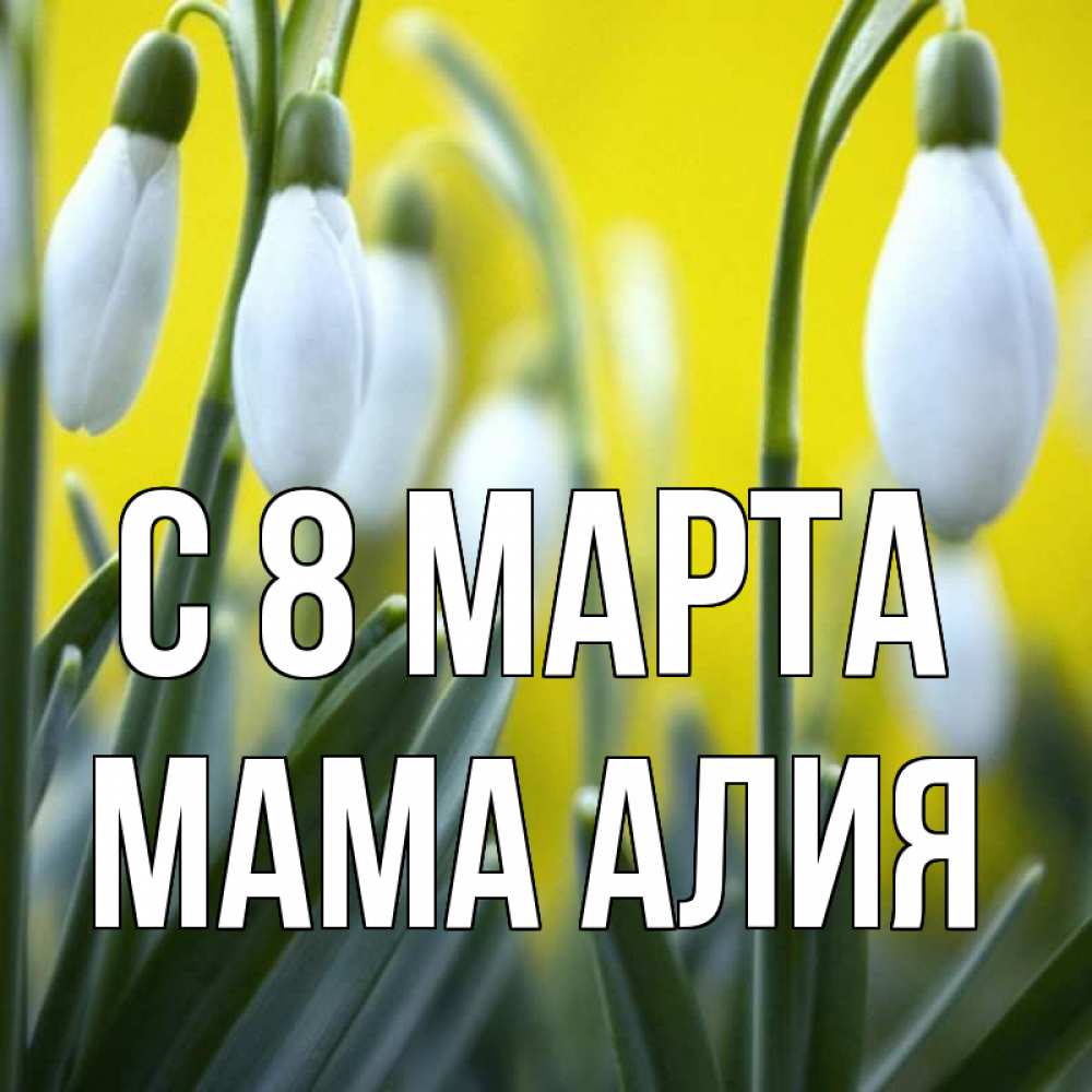 Открытка на каждый день с именем, Мама-Алия С 8 МАРТА весенние цветы Прикольная открытка с пожеланием онлайн скачать бесплатно 