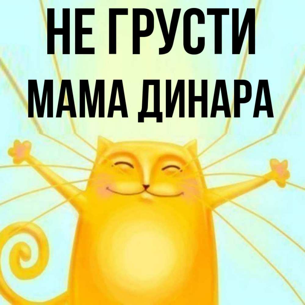 Открытка на каждый день с именем, Мама-Динара Не грусти обнимашки усатые Прикольная открытка с пожеланием онлайн скачать бесплатно 